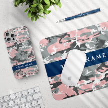 Pink and Gray Camouflage Navy Blue Collection