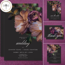 Elegant Black Moody Floral Wedding