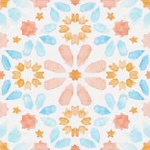 Moroccan style tiles on home decor in pastel color