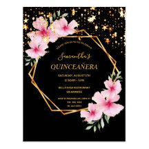 QUINCEAÑERA - Tropical florals starry night 
