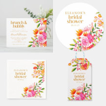 Brunch and Bubbly Watercolor Script Bridal Shower