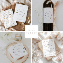Wild flower floral elegant minimal simple wedding 