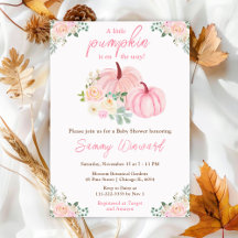 Pink Pumpkins Floral Baby Shower