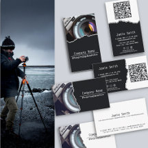 Black - White Photographer Business Cards & More