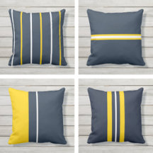 Navy and Yellow Outdoor Pillows