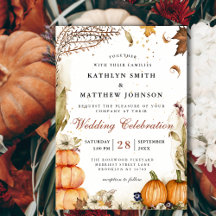 Fall in Love Pumpkin Botanical Autumn Wedding  