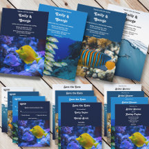 Navy Blue Underwater Sea Fish Coastal Collection