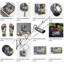 Gifts with colorful window frames design
