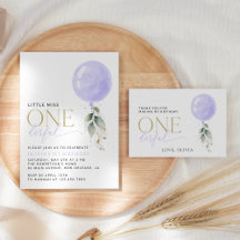 Purple Balloon First Birthday Collection