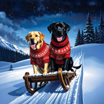Labradors Sled Ride