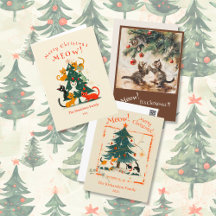 Cute Cats Christmas Cards and Postcards