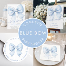 Coquette Blue Bow Baby Shower - It's a Boy