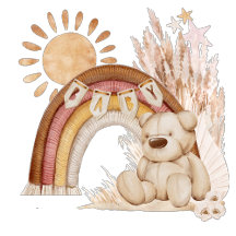 Boho Inspired Bear Rainbow