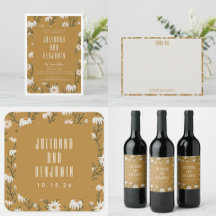 Mustard Daisy Floral Wedding Suite