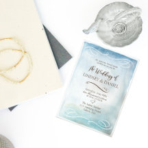 Watercolor Blue Wedding Invitations