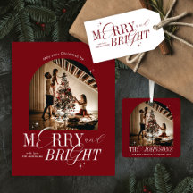 Elegant Script Modern Typography Red Christmas