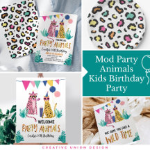 Mod Party Animals Kids Birthday Party
