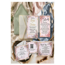 Elegant Pastel Floral Pink Lavender Floral Gold 