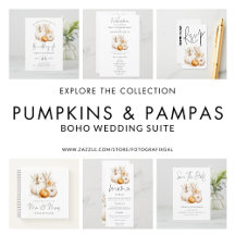 Boho Pumpkins Pampas Grasses Fall Wedding