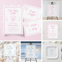 Sea You Soon Hand Drawn Coastal Shell Baby Shower 
