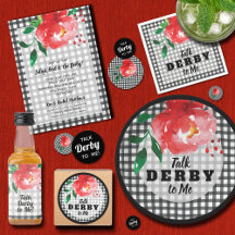 ROSE ON BLACK GINGHAM DERBY COLLECTION
