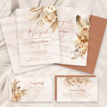 Boho Blush Floral Baby Shower Collection