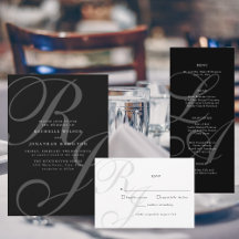 Romantic Black and White Monogram Wedding
