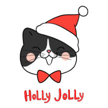 Holly Jolly Cute Kawaii Cat