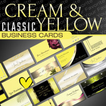 Yellow Cream Business Cards Luxury Classy Glamour