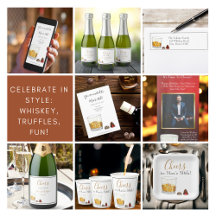 Whiskey Watercolor Chocolate Truffles Birthday 