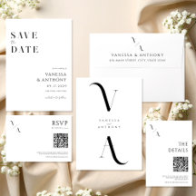 Elegant Modern Minimalist Black and White Wedding