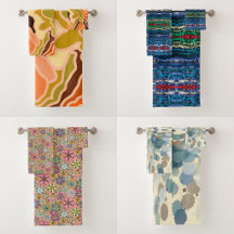 Bath Towel Sets With Boho Shabby Chic Designs 