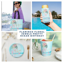  Flamingo Floral Jewels Pretty Ocean Birthday