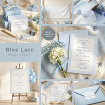 Little Prince Blue Lace Baby Shower Collection