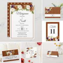 Rustic Chic Fall Wedding Invitations and Decor