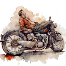 Vintage Retro Motorcycle - Serene Graphic Art