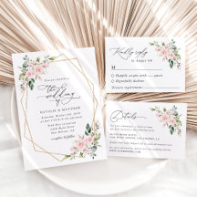 Pink Watercolor Flowers Wedding Collection