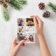 Merry Christmas Typography Lettering Colorful