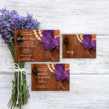 Purple Periwinkle, Pearls and Barn Wood Wedding
