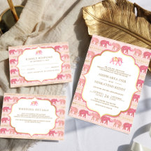 Pink and Gold Elephant Indian Wedding