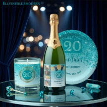 Radiant Teal Blue Glitter | 20th Birthday