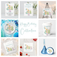Cute Pastel Watercolor Dinosaurs Birthday
