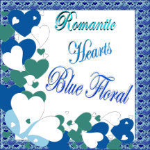 Romantic Hearts Blue Floral Valentine Gift Corner