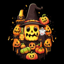 Assiettes en carton Silly Pumpkins halloween