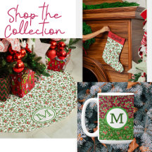 Hand-drawn Christmas holly and berries