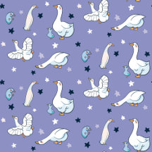 Blue and White Mother Goose and Baby Goose