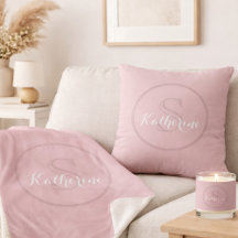 Personalized Name Monogram Dusty Rose Home Decor