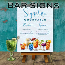 Bar Signs, Tropical Wedding