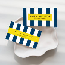 Navy Blue Stripes Business Cards Collection