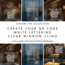Create QR Code White Lettering Clear Window Cling